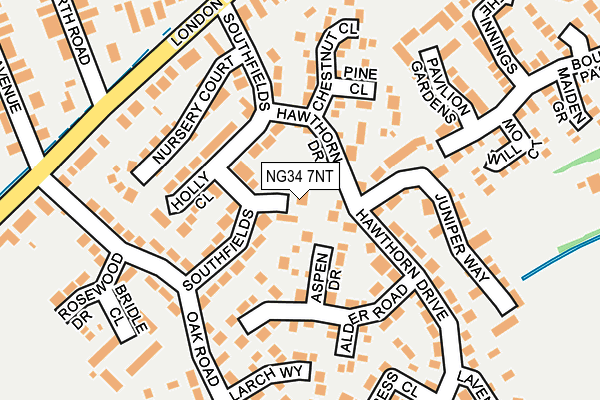 NG34 7NT map - OS OpenMap – Local (Ordnance Survey)