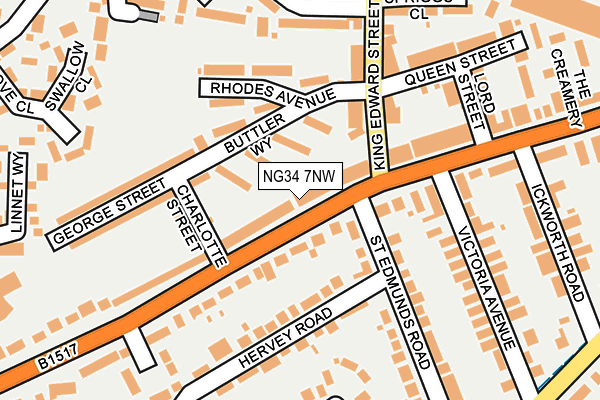 NG34 7NW map - OS OpenMap – Local (Ordnance Survey)
