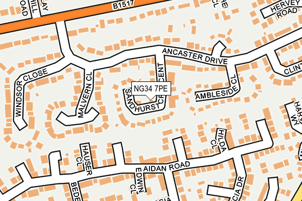 NG34 7PE map - OS OpenMap – Local (Ordnance Survey)