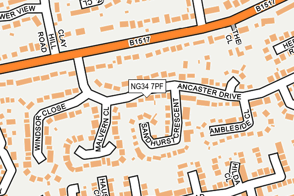 NG34 7PF map - OS OpenMap – Local (Ordnance Survey)