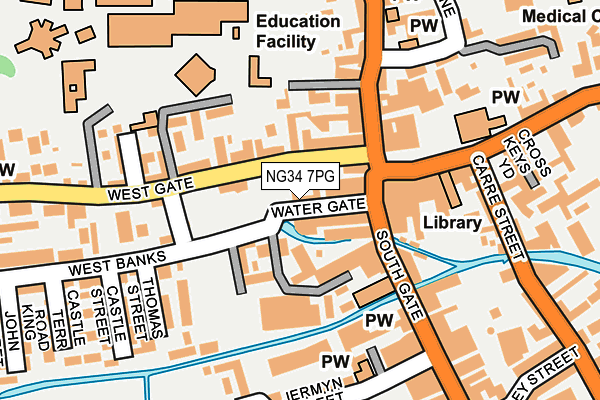 NG34 7PG map - OS OpenMap – Local (Ordnance Survey)