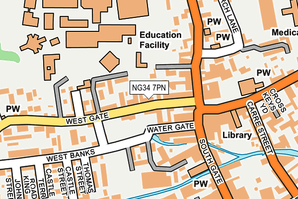 NG34 7PN map - OS OpenMap – Local (Ordnance Survey)