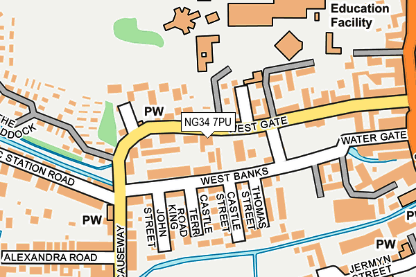 NG34 7PU map - OS OpenMap – Local (Ordnance Survey)