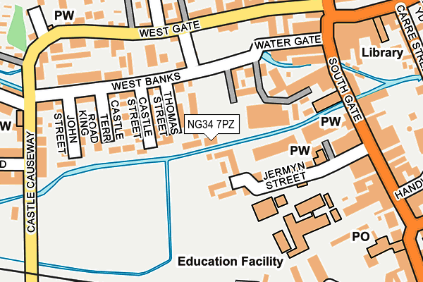 NG34 7PZ map - OS OpenMap – Local (Ordnance Survey)