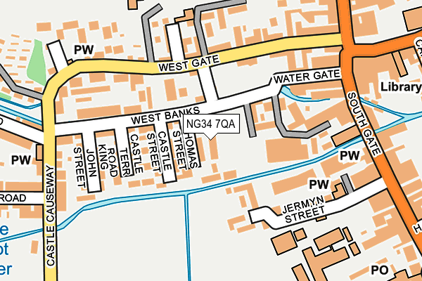 NG34 7QA map - OS OpenMap – Local (Ordnance Survey)
