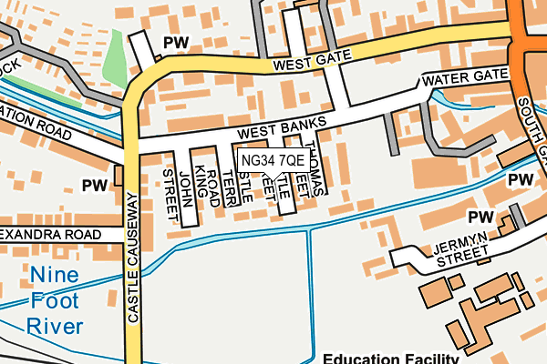 NG34 7QE map - OS OpenMap – Local (Ordnance Survey)