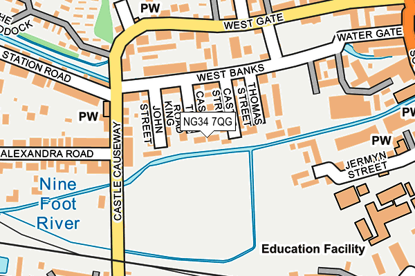 NG34 7QG map - OS OpenMap – Local (Ordnance Survey)