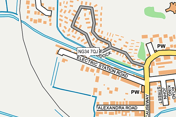 NG34 7QJ map - OS OpenMap – Local (Ordnance Survey)