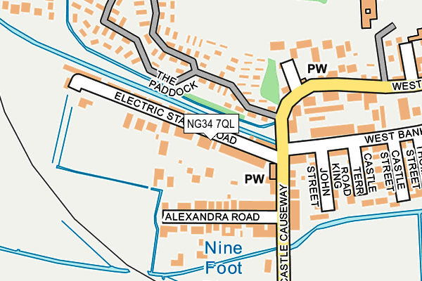 NG34 7QL map - OS OpenMap – Local (Ordnance Survey)