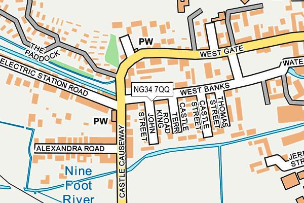 NG34 7QQ map - OS OpenMap – Local (Ordnance Survey)