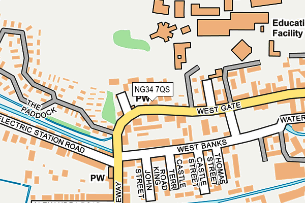 NG34 7QS map - OS OpenMap – Local (Ordnance Survey)