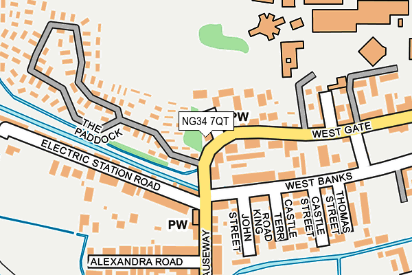 NG34 7QT map - OS OpenMap – Local (Ordnance Survey)