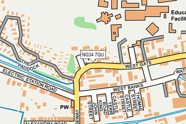 NG34 7QU map - OS OpenMap – Local (Ordnance Survey)