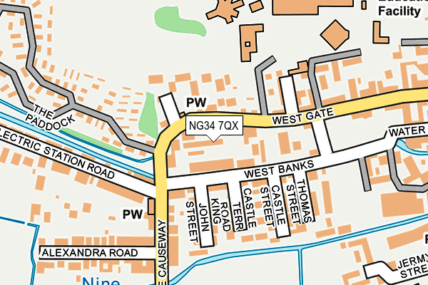NG34 7QX map - OS OpenMap – Local (Ordnance Survey)