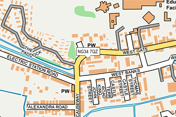 NG34 7QZ map - OS OpenMap – Local (Ordnance Survey)