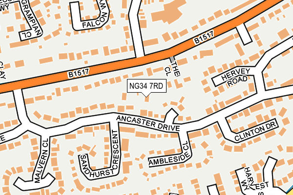 NG34 7RD map - OS OpenMap – Local (Ordnance Survey)