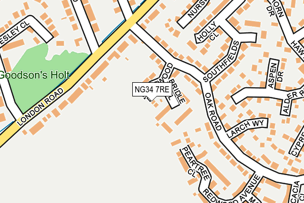 NG34 7RE map - OS OpenMap – Local (Ordnance Survey)