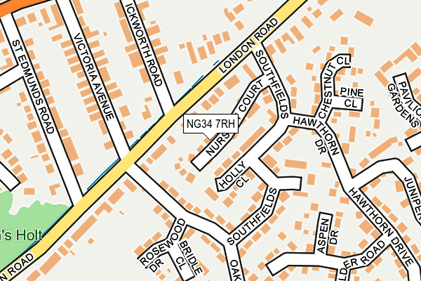 NG34 7RH map - OS OpenMap – Local (Ordnance Survey)