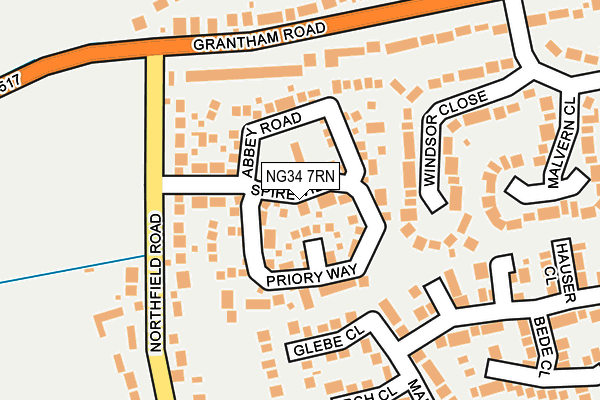 NG34 7RN map - OS OpenMap – Local (Ordnance Survey)