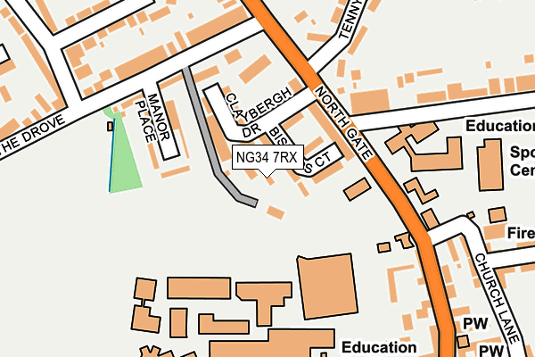 NG34 7RX map - OS OpenMap – Local (Ordnance Survey)