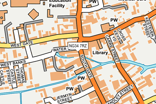 NG34 7RZ map - OS OpenMap – Local (Ordnance Survey)