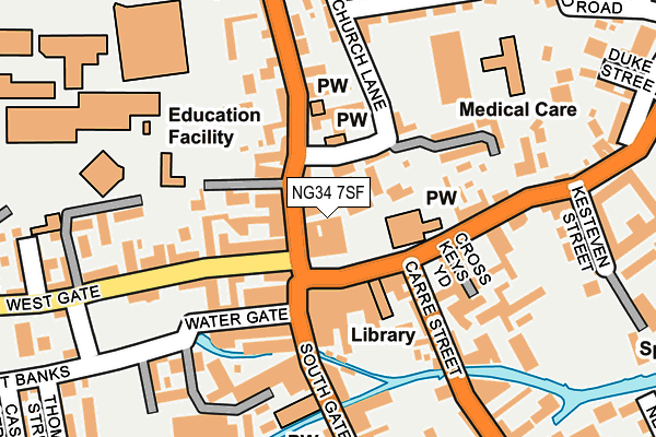 NG34 7SF map - OS OpenMap – Local (Ordnance Survey)