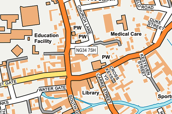 NG34 7SH map - OS OpenMap – Local (Ordnance Survey)