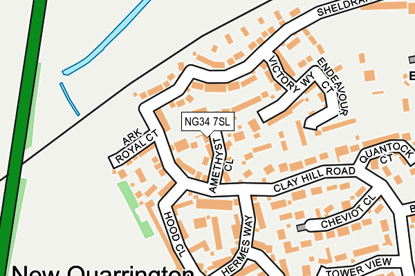 NG34 7SL map - OS OpenMap – Local (Ordnance Survey)