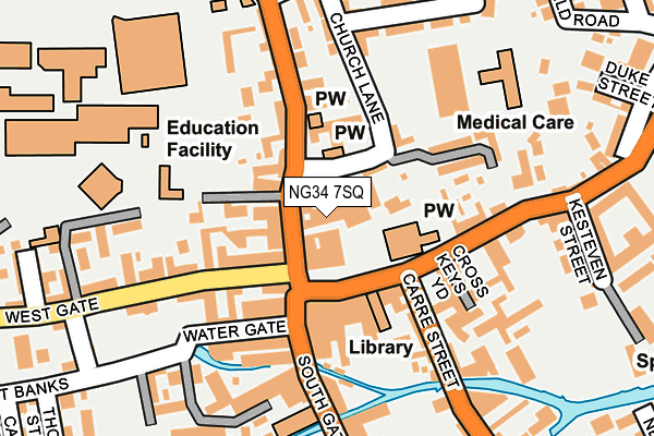 NG34 7SQ map - OS OpenMap – Local (Ordnance Survey)