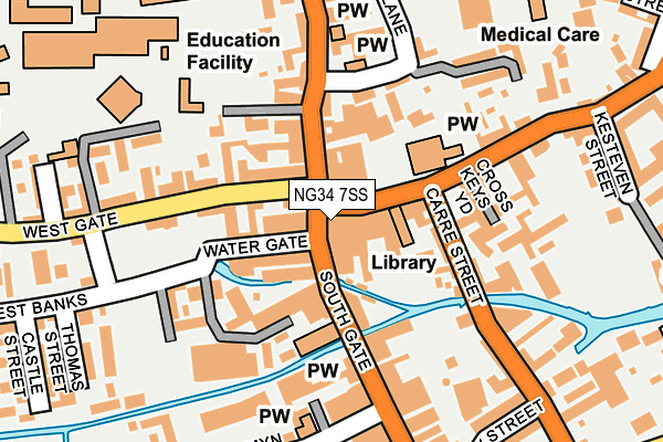 NG34 7SS map - OS OpenMap – Local (Ordnance Survey)