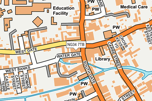 NG34 7TB map - OS OpenMap – Local (Ordnance Survey)