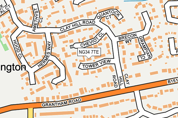 NG34 7TE map - OS OpenMap – Local (Ordnance Survey)