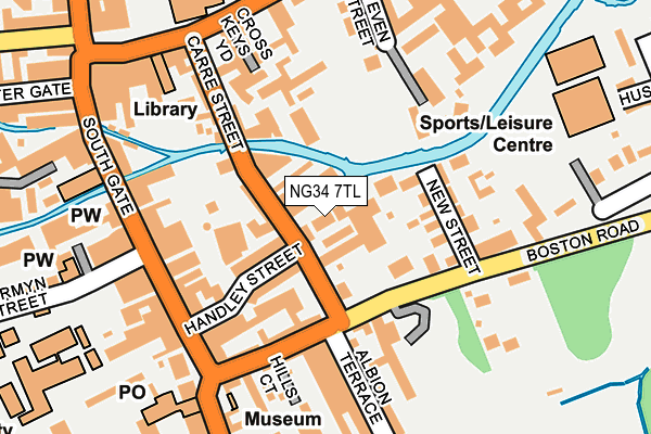 NG34 7TL map - OS OpenMap – Local (Ordnance Survey)