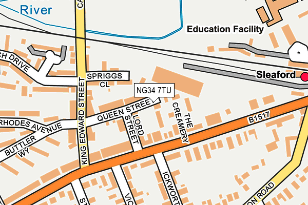 NG34 7TU map - OS OpenMap – Local (Ordnance Survey)