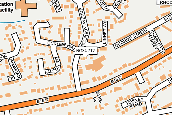 NG34 7TZ map - OS OpenMap – Local (Ordnance Survey)