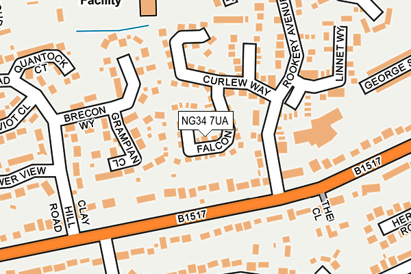 NG34 7UA map - OS OpenMap – Local (Ordnance Survey)