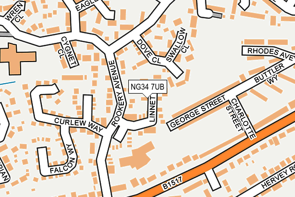 NG34 7UB map - OS OpenMap – Local (Ordnance Survey)