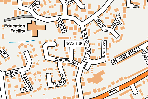 NG34 7UE map - OS OpenMap – Local (Ordnance Survey)