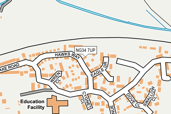 NG34 7UP map - OS OpenMap – Local (Ordnance Survey)