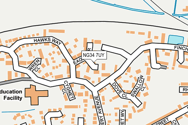 NG34 7UY map - OS OpenMap – Local (Ordnance Survey)