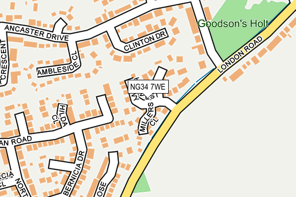 NG34 7WE map - OS OpenMap – Local (Ordnance Survey)