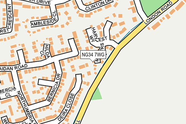 NG34 7WG map - OS OpenMap – Local (Ordnance Survey)