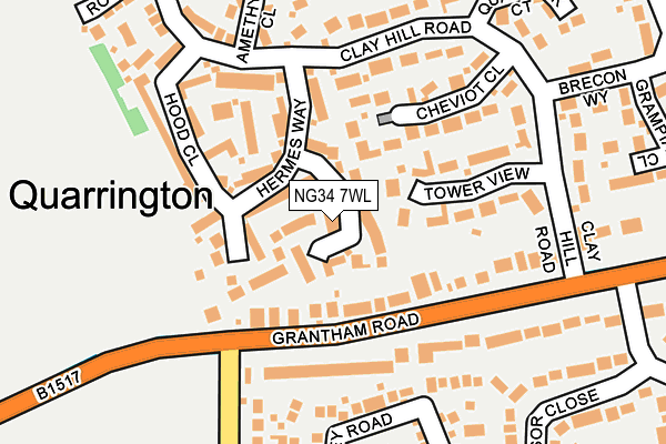 NG34 7WL map - OS OpenMap – Local (Ordnance Survey)