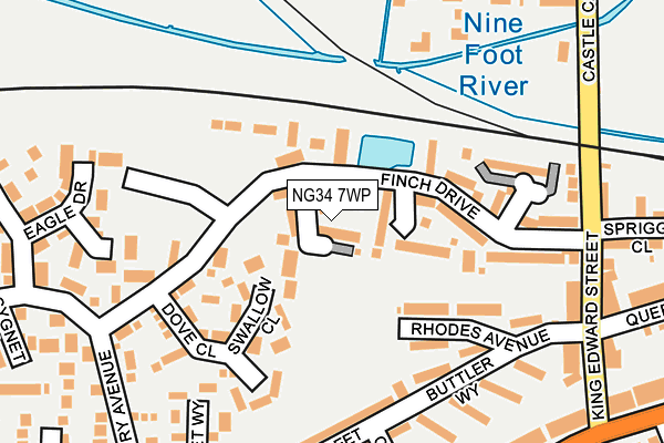 NG34 7WP map - OS OpenMap – Local (Ordnance Survey)