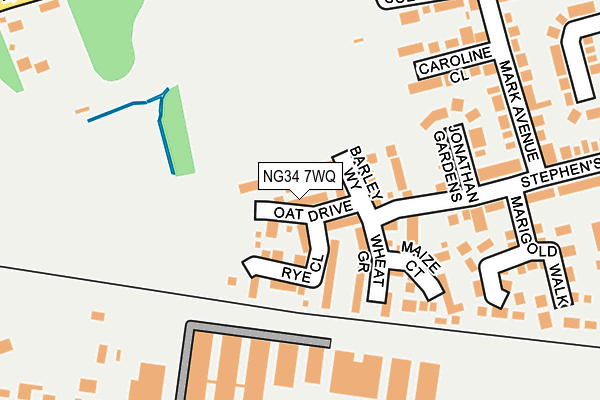NG34 7WQ map - OS OpenMap – Local (Ordnance Survey)