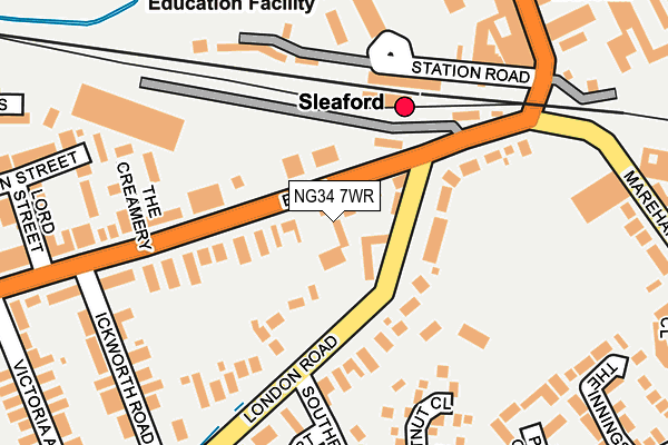 NG34 7WR map - OS OpenMap – Local (Ordnance Survey)