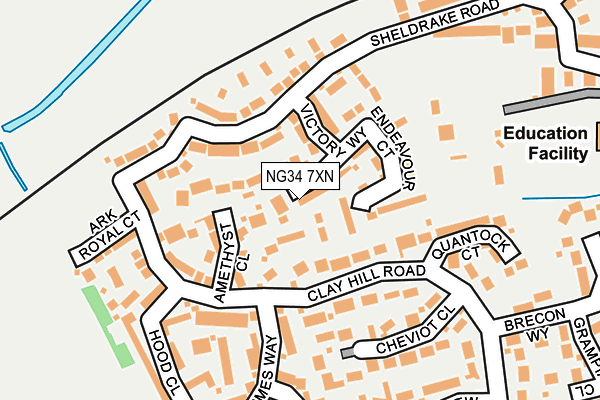 NG34 7XN map - OS OpenMap – Local (Ordnance Survey)