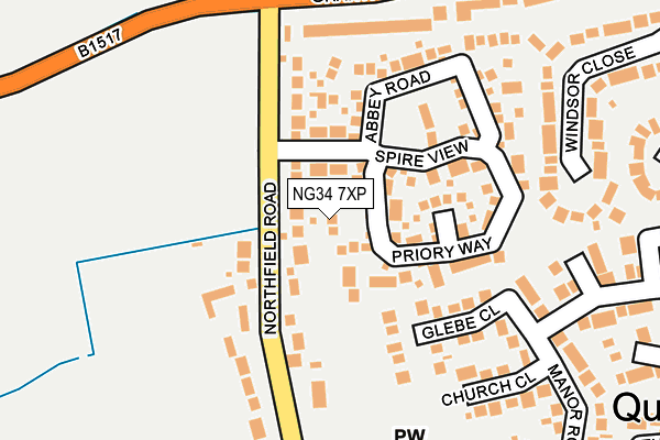 NG34 7XP map - OS OpenMap – Local (Ordnance Survey)