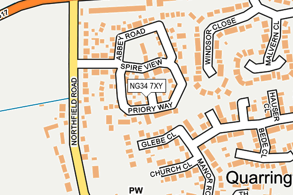 NG34 7XY map - OS OpenMap – Local (Ordnance Survey)