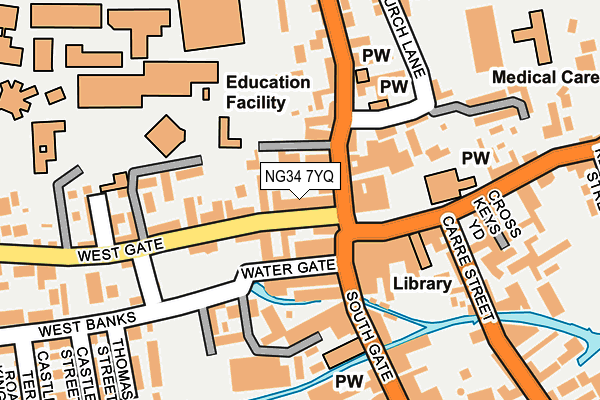 NG34 7YQ map - OS OpenMap – Local (Ordnance Survey)